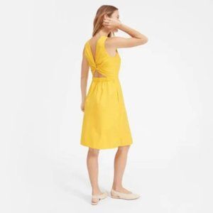 Everlane Cotton Twist- back dress, yellow, size 12